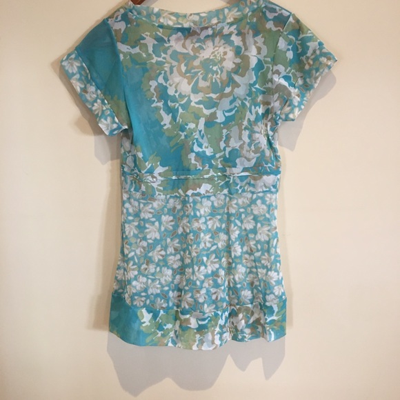 Mexx sheer green and blue floral blouse - Picture 2 of 4